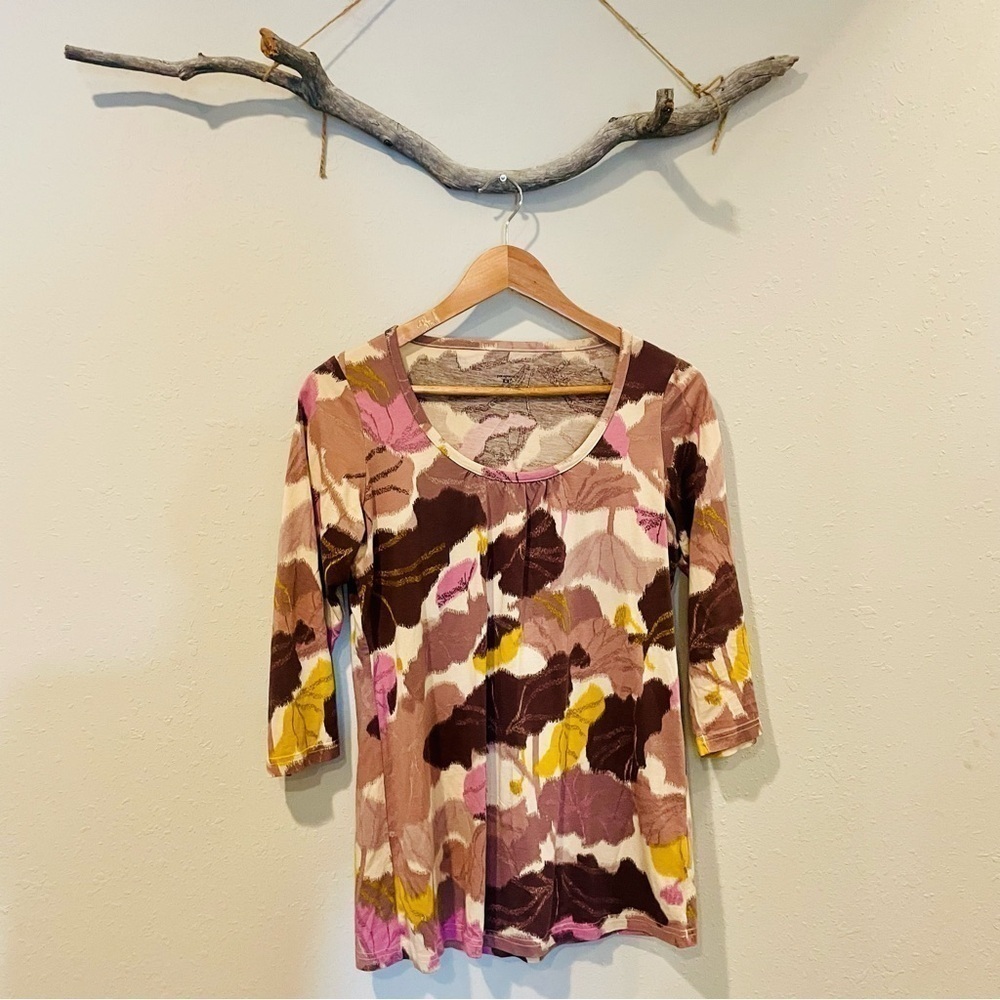 Patagonia Floral 3/4 Sleeve Top